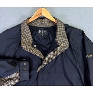 Footjoy Dryjoys Windbreaker Jacket Mens 2XL Black Brown Houndstooth Golf Outdoor